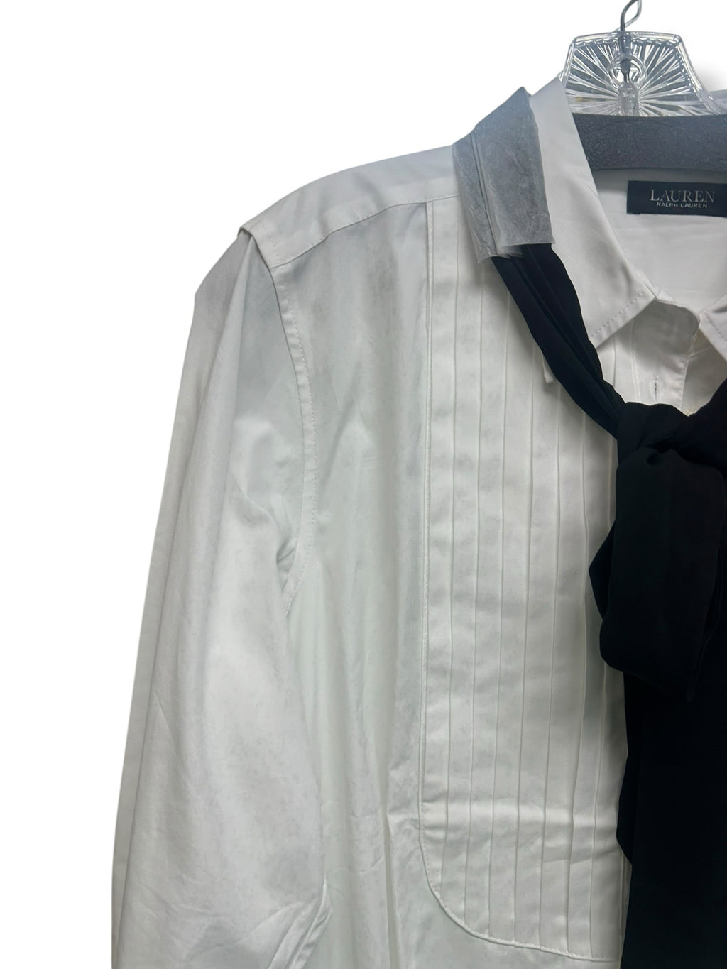 NWT RALPH LAUREN PLEATED TUXEDO BUTTON UP WHITE SHIRT WITH TIE SIZE 14