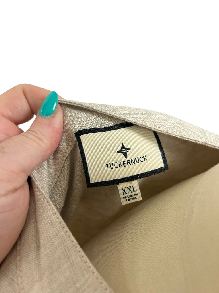 TUCKERNUCK NATURAL LINEN TATUM POPOVER TOP SIZE 2XL