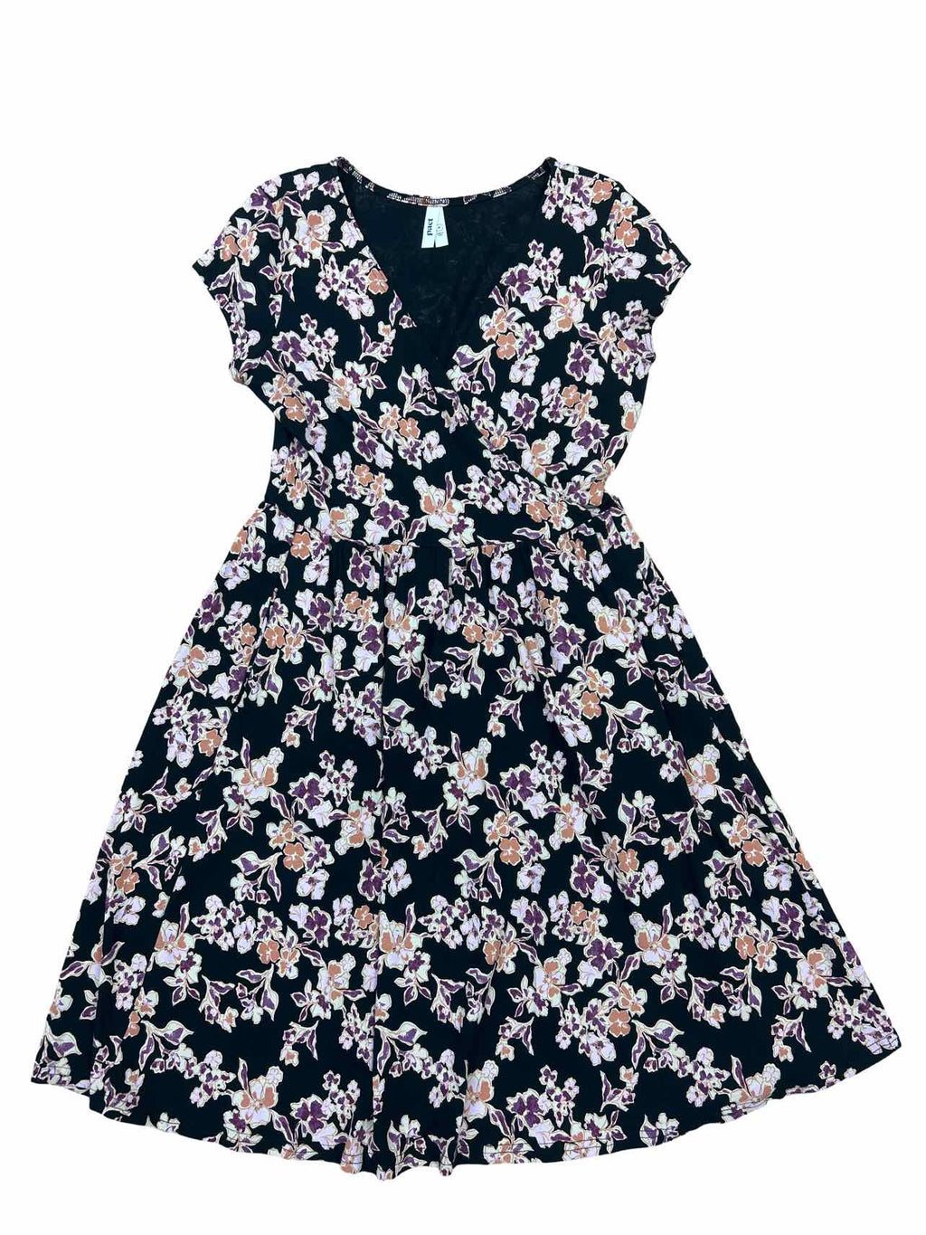 PACT V-NECK FIT & FLARE SS MIDI DRESS SIZE: M