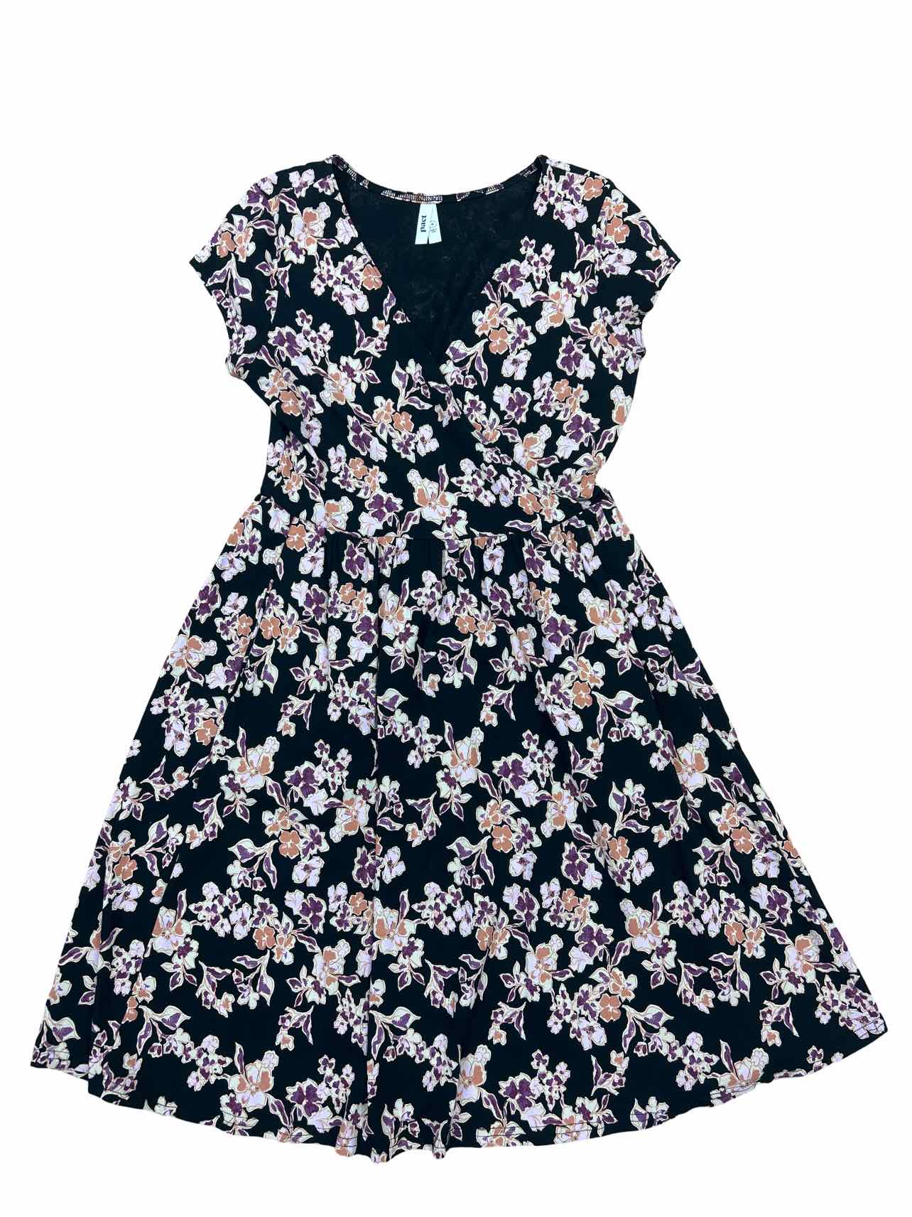 PACT V-NECK FIT & FLARE SS MIDI DRESS SIZE: M