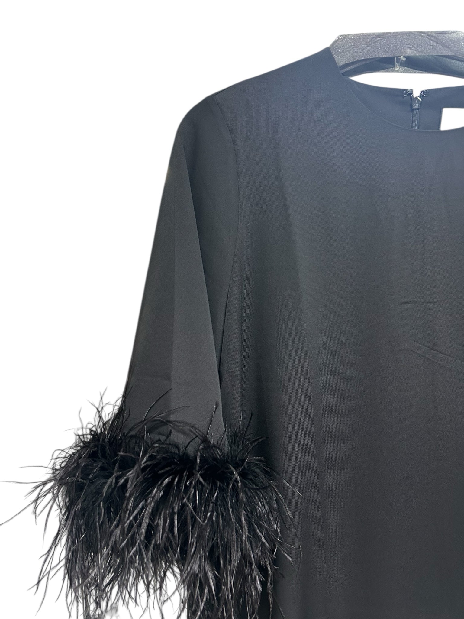 NWT TUCKERNUCK JAMIE BLACK  FEATHER MIDI DRESS SIZE XXLARGE