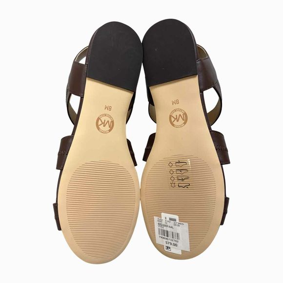 MICHAEL KORS NIB! BERKLEY FLAT BROWN SANDAL SIZE 8