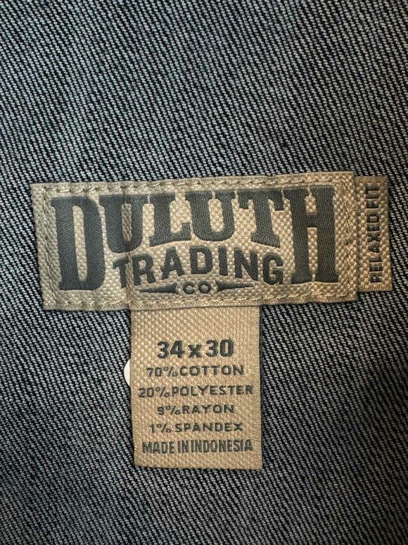 DULUTH TRADING NWT! BALLROOM DOUBLE FLEX RELAXED FIT DENIM JEANS SIZE 34/30