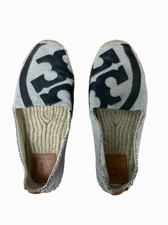 TORY BURCH CANVAS ESPADRILLE SLIP ON SHOES SIZE 8