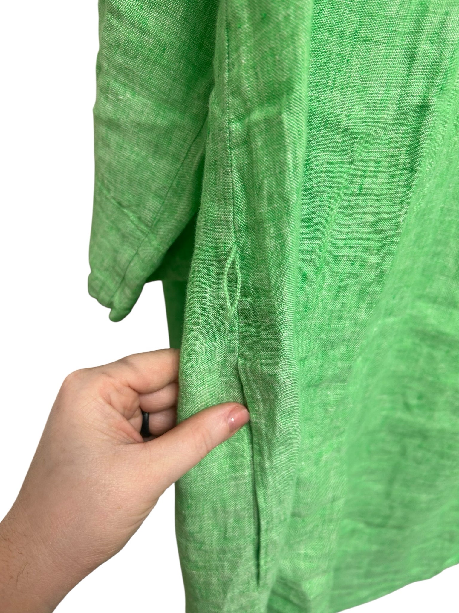 LILLY PULITZER GREEN LINEN PILAR TUNIC DRESS SIZE XL