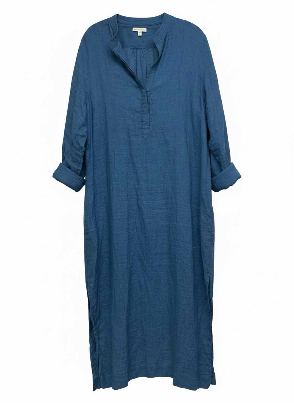 ANN MASHBURN LINEN SPLIT NECK MAXI DRESS SIZE: XL