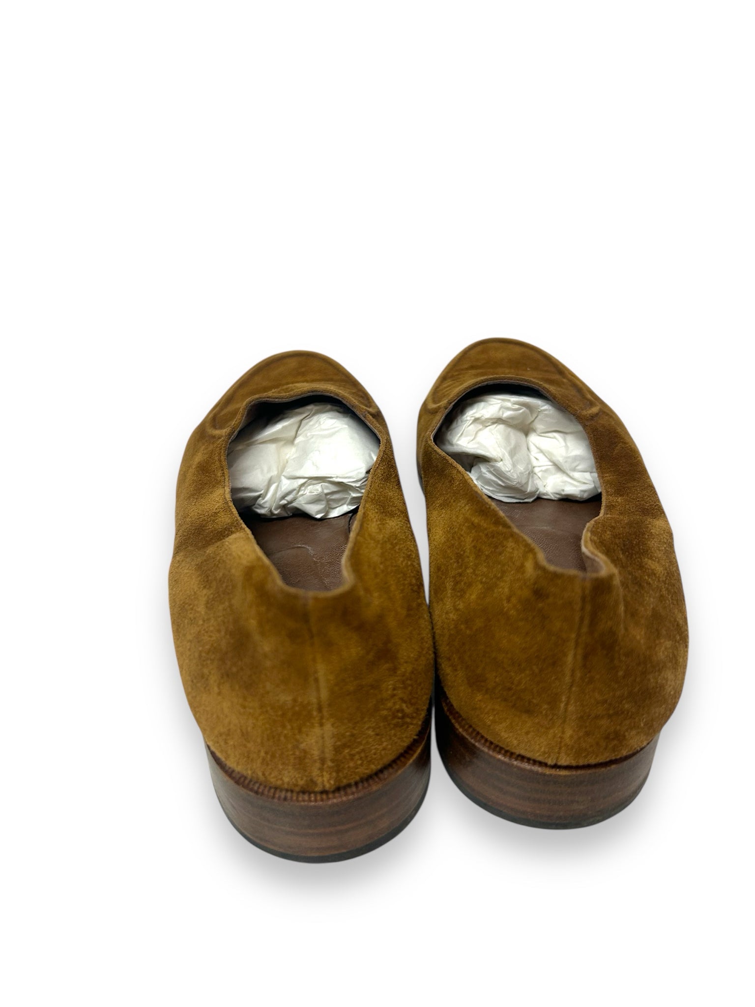 HENRY BEGUELIN CAMEL TAN SUEDE LOAFERS SIZE 40