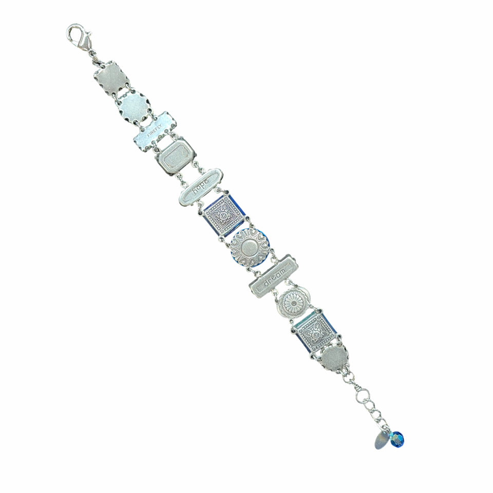 FIREFLY "LA DOLCE VITA" #3036-B SWAROVSKI & CZECH GLASS SILVER PLATED BRACELET