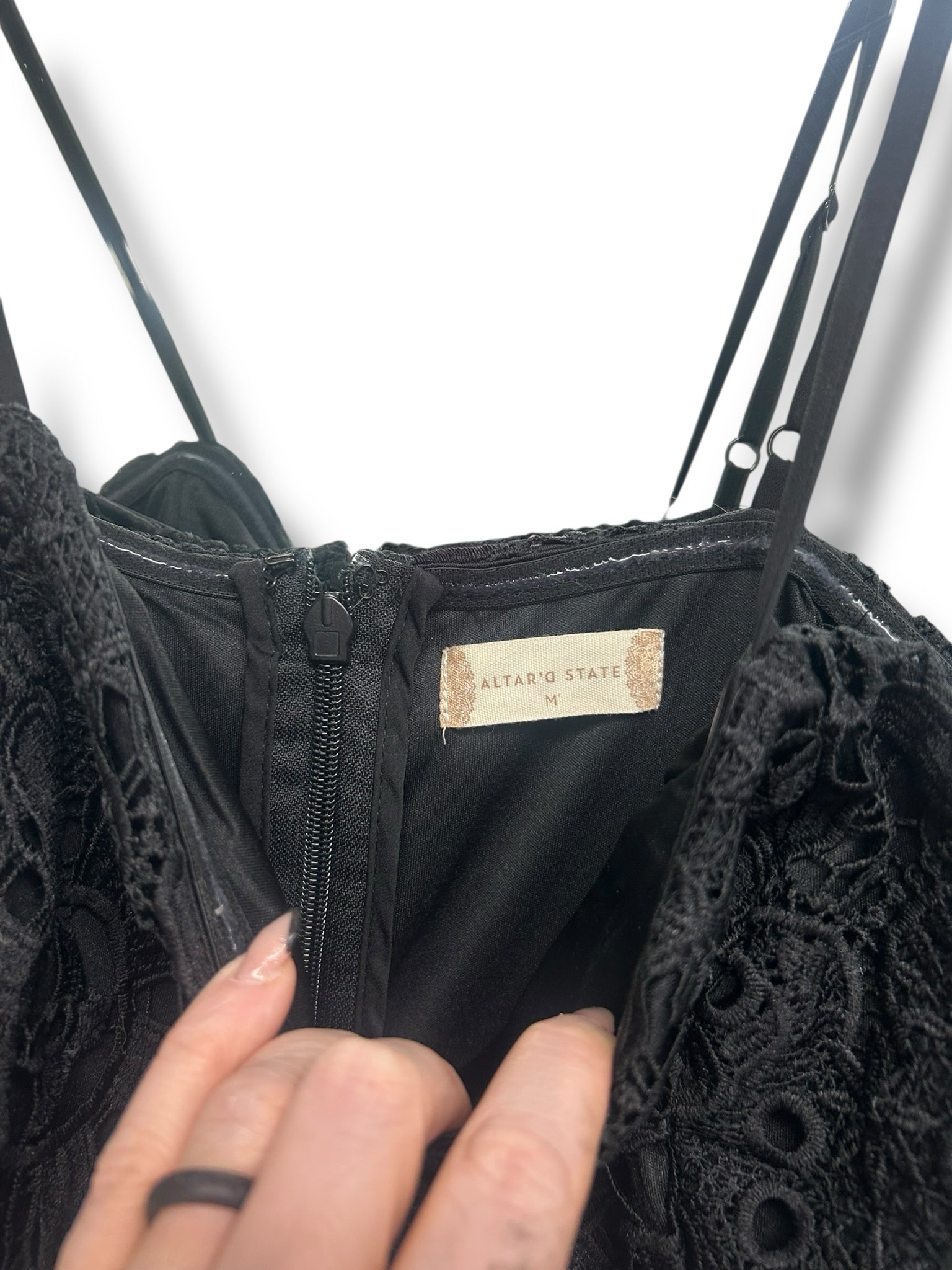 NWT ALTR'D STATE BLACK LACE MIDI ADJUSTABLE STRAP SHEATH DRESS SIZE M - WEARHOUSE  CONSIGNMENT