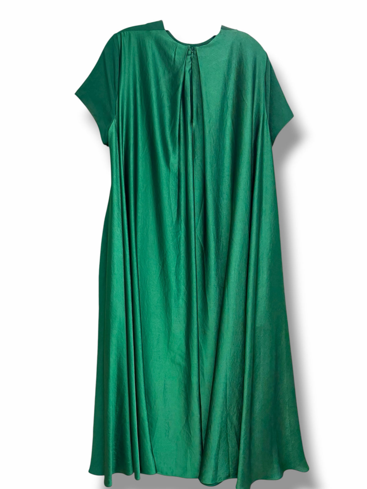 BANANA REPUBLIC AURELIA CREPE AND SATIN MAXI GREEN DRESS SIZE SMALL