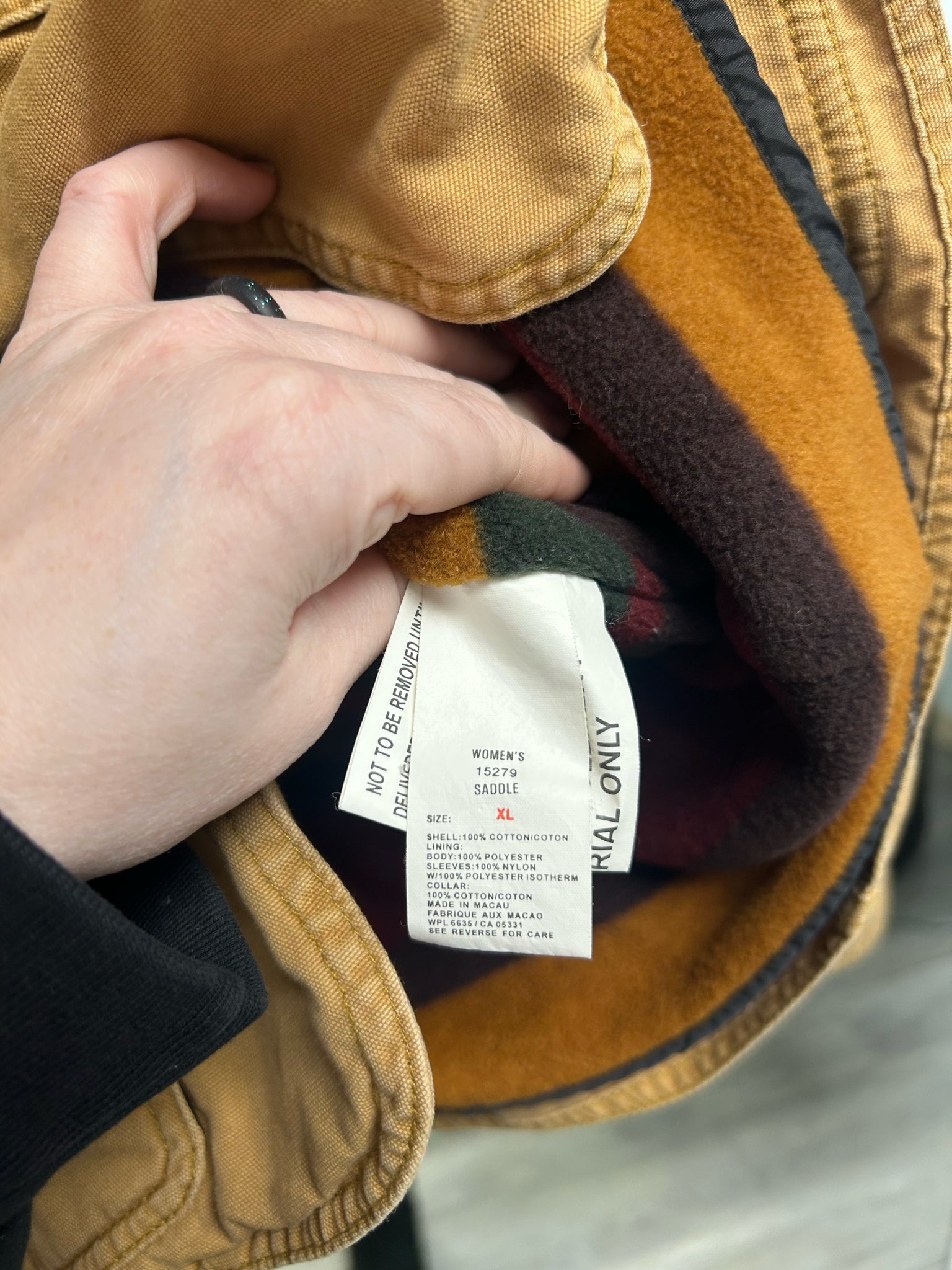 VINTAGE WOOLRICH SADDLE BARN CHORE JACKET FLEECE LINED SIZE XL