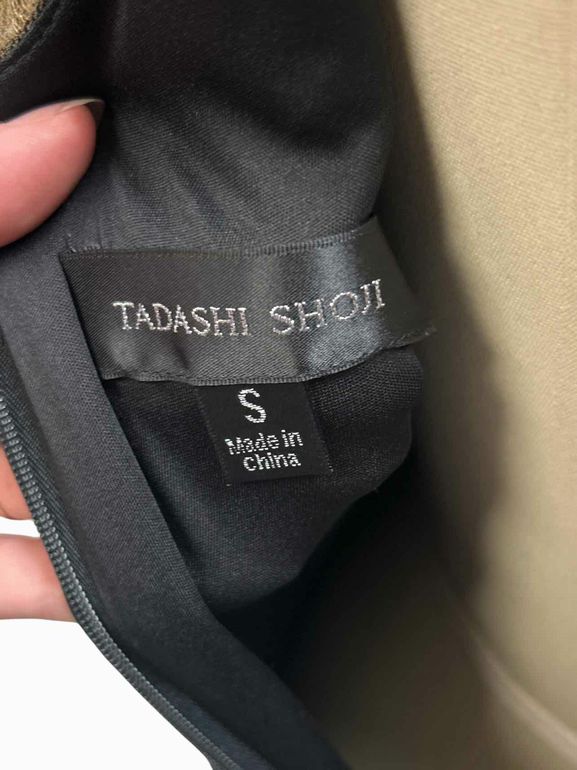 TADASHI SHOJI VEATA NEOPRENE EMBROIDERED/SEQUIN ILLUSION COCKTAIL SIZE: S