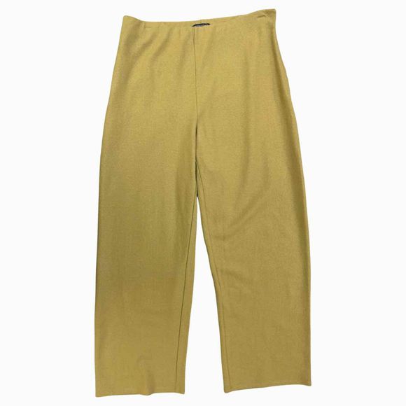 EILEEN FISHER 100% WOOL CHARTEUSE TROUSER SIZE S