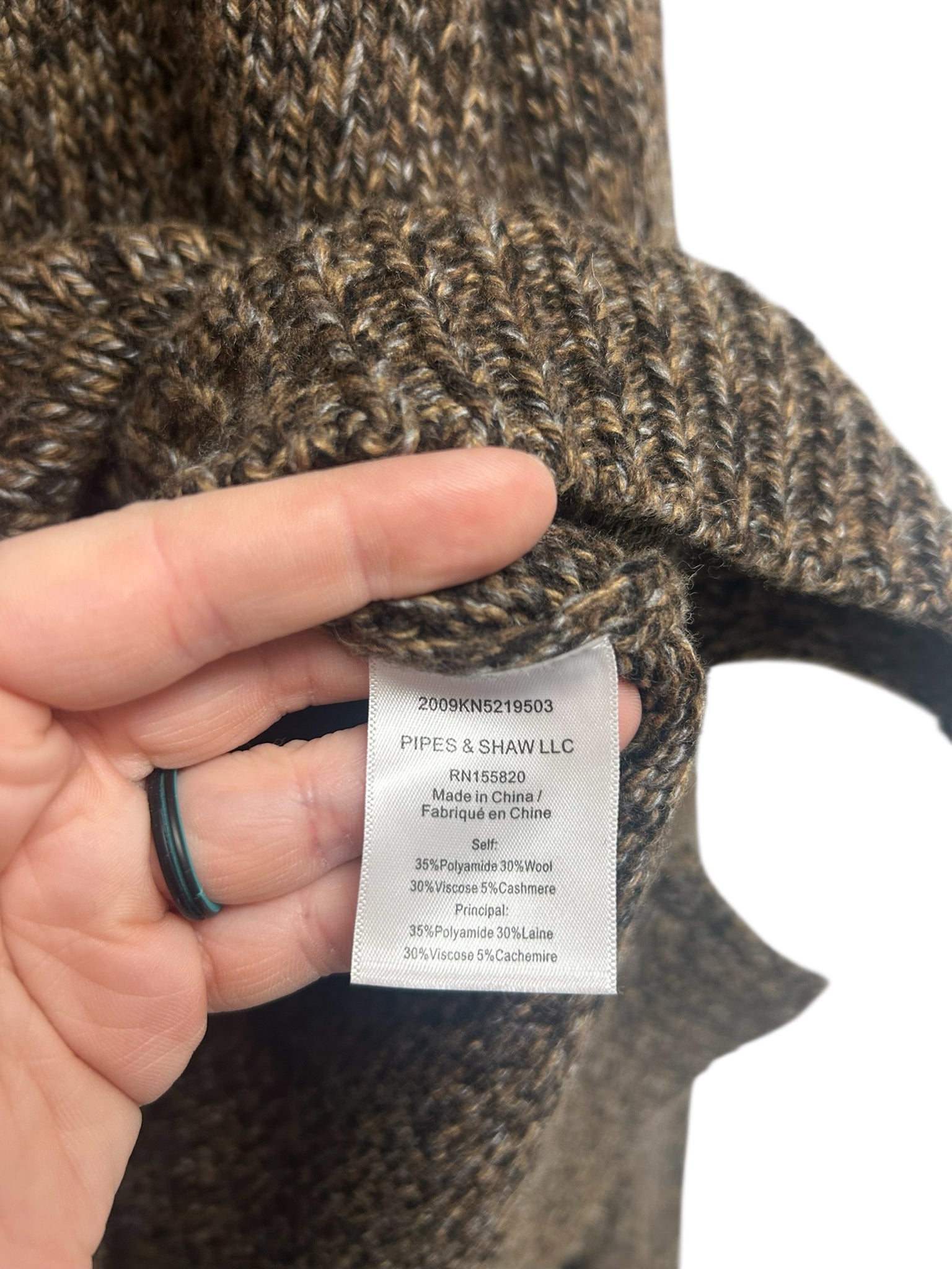 VERONICA BEARD BIA BROWN MULTI TURTLENECK SWEATER SIZE MEDIUM