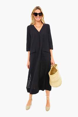 POMANDER PLACE TUCKERNUCK BLACK CAROLINE COTTON CAFTAN SIZE XXL