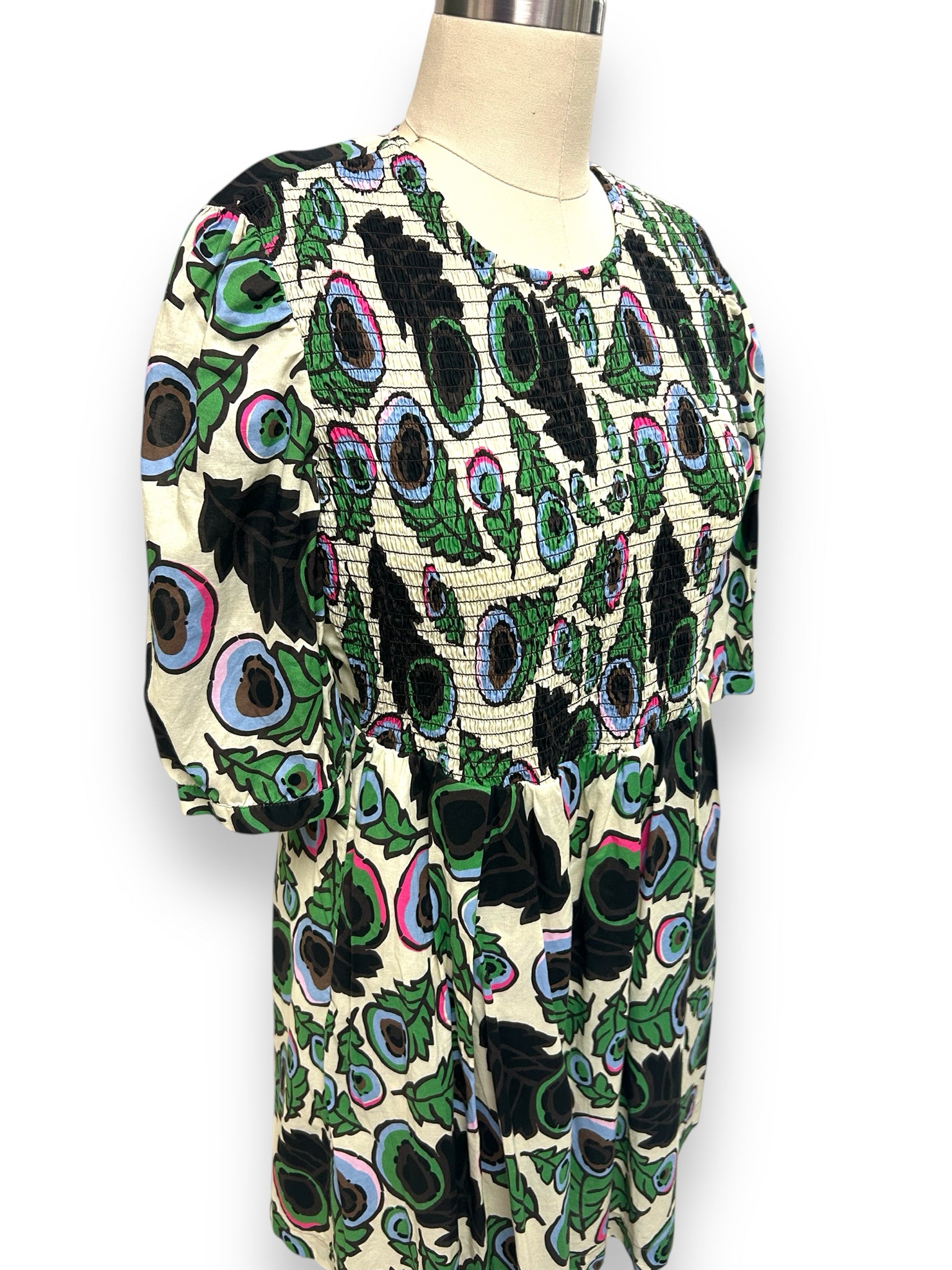 ANTHROPOLOGIE BAUM & PFERDGARTEN AMALDA SMOCKED DRESS SMALL