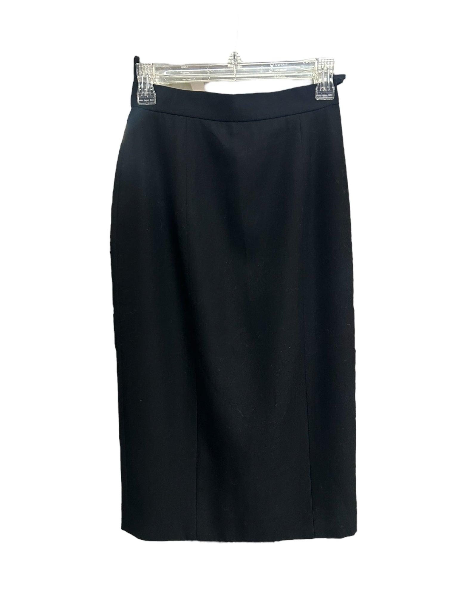 CHANEL BOUTIQUE VINTAGE SILK PENCIL SKIRT BLACK SIZE 38