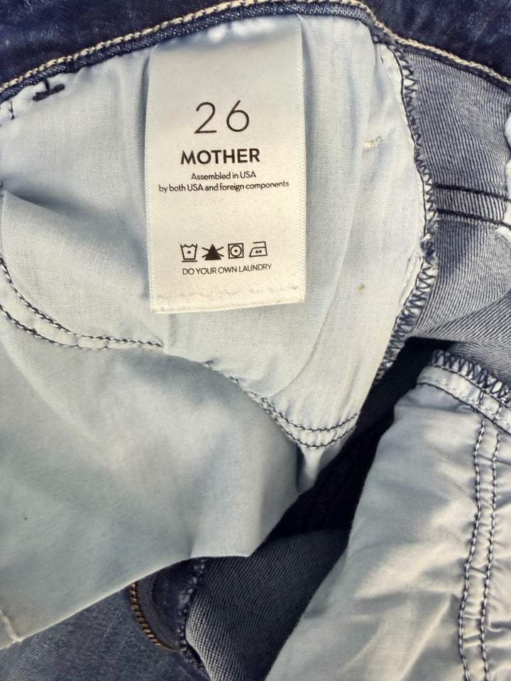 MOTHER JEANS HUSTLER ROLLER SNEAK FLARE LEG HEIRLOOM WASH SIZE 26