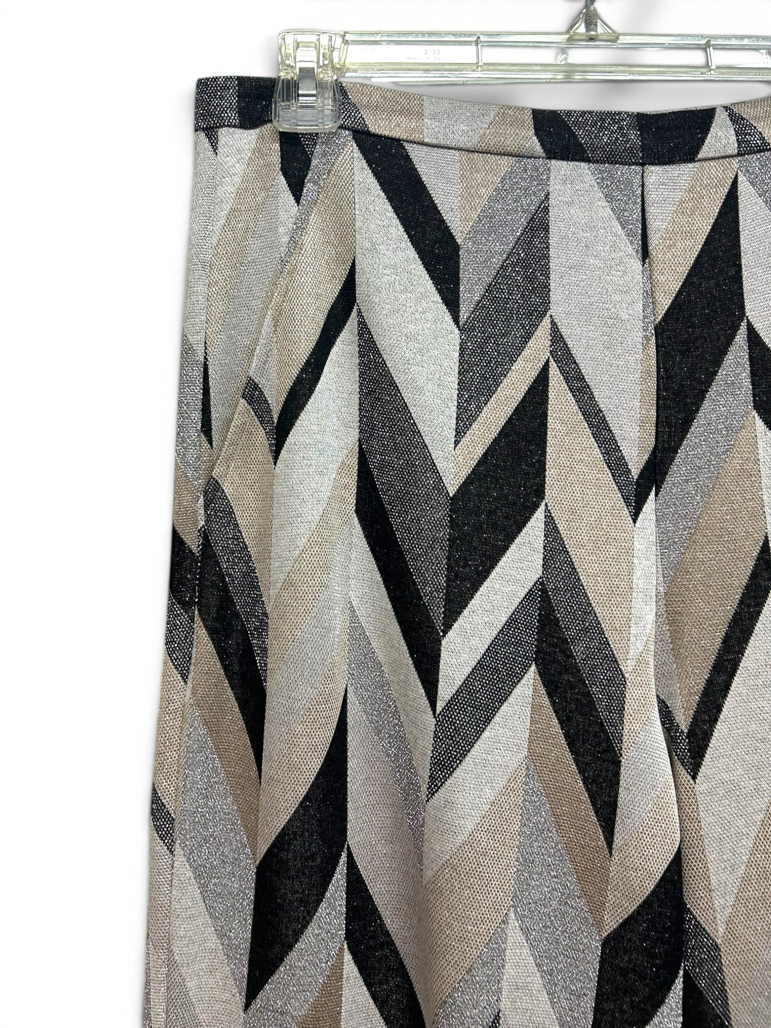 NWT TRINA TURK ASIA METALLIC CHEVRON WIDE LEG PANTS SIZE 8