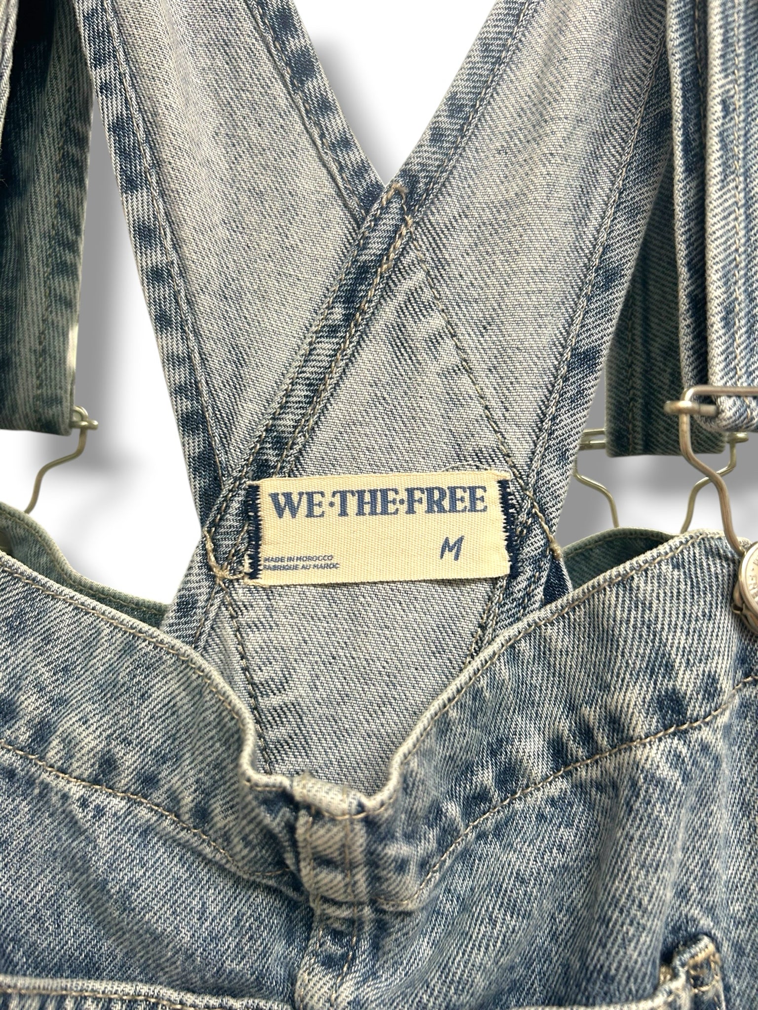 WE THE FREE ZIGGY SLOUCHY COTTON DENIM OVERALLS SIZE MEDIUM