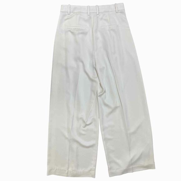 JCREW COLLECTION HIGH WAIST WIDE LEG IVORY SATIN CREPE PANT SIZE 2