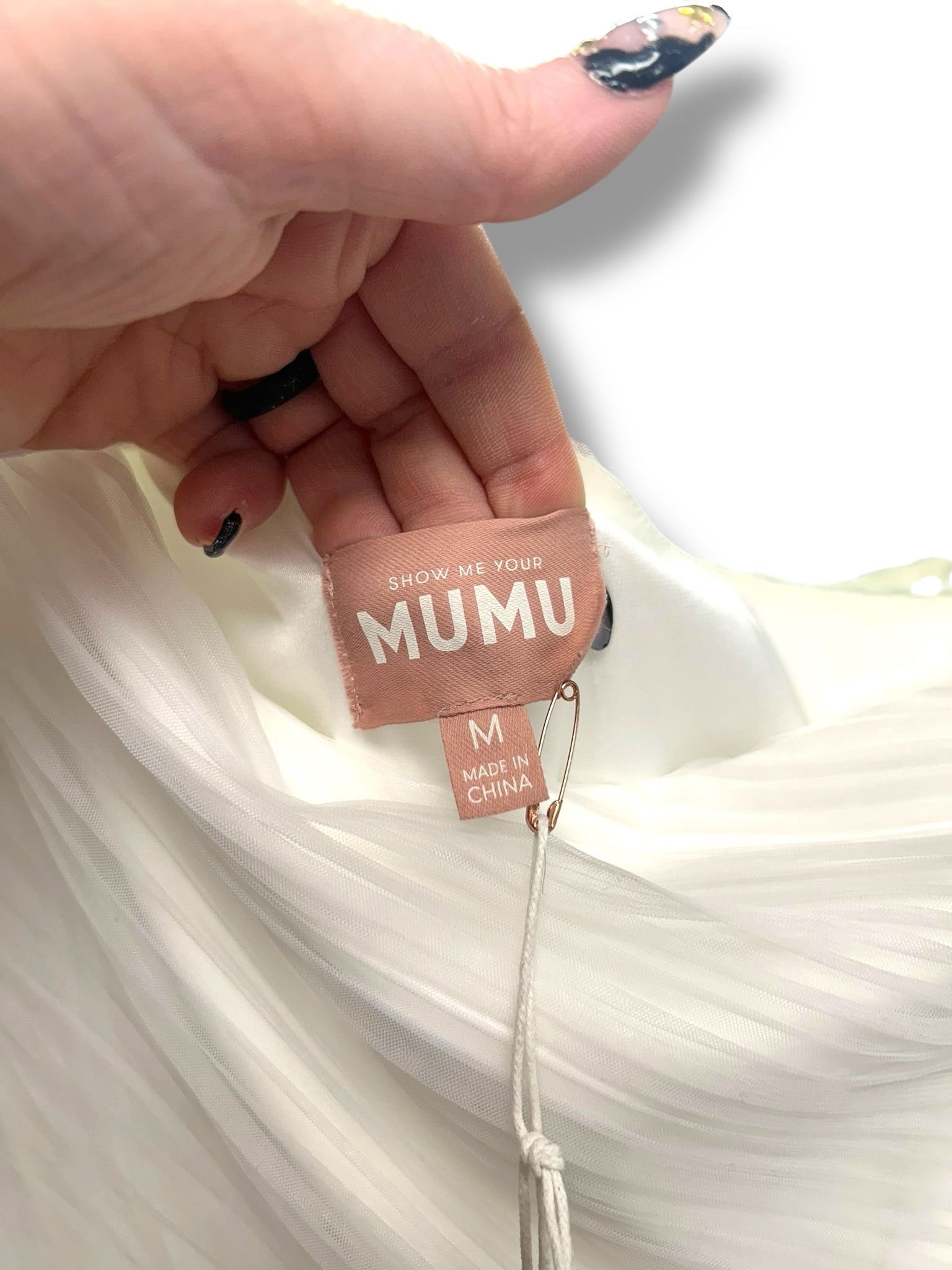 NWT SHOW ME YOUR MUMU CUPCAKE DRESS WEDDING WHITE SIZE MEDIUM