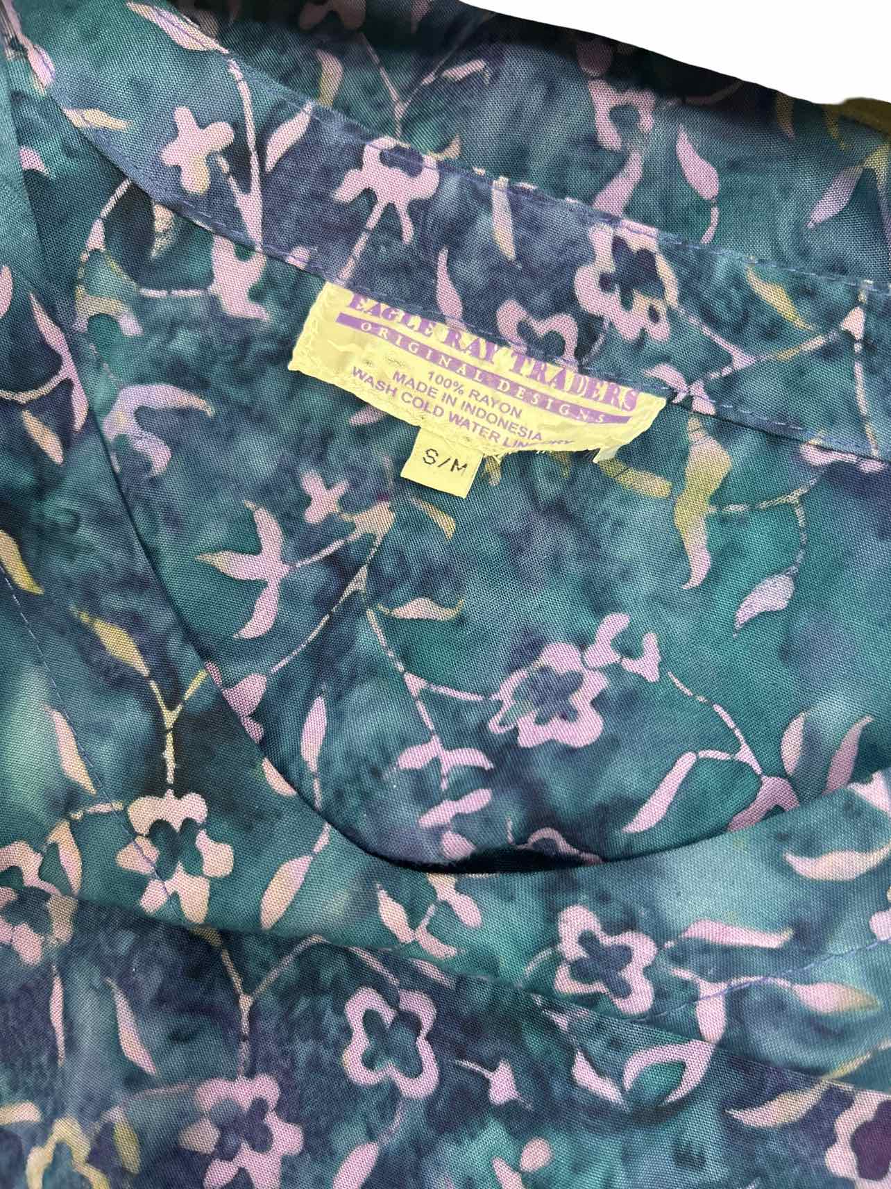 EAGLE RAY TRADERS INDIA MADE FLORAL PRINT KAFTAN SIZE: S/M