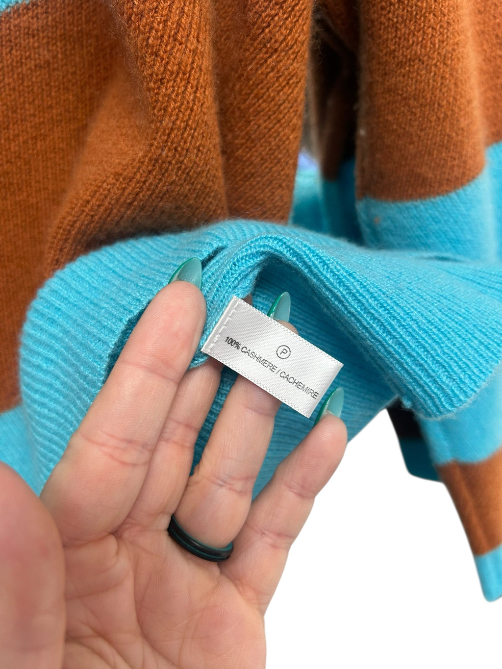 ANTHROPOLOGIE LISA TODD THE STANDOUT CASHMERE COLORBLOCK SWEATER SIZE MEDIUM