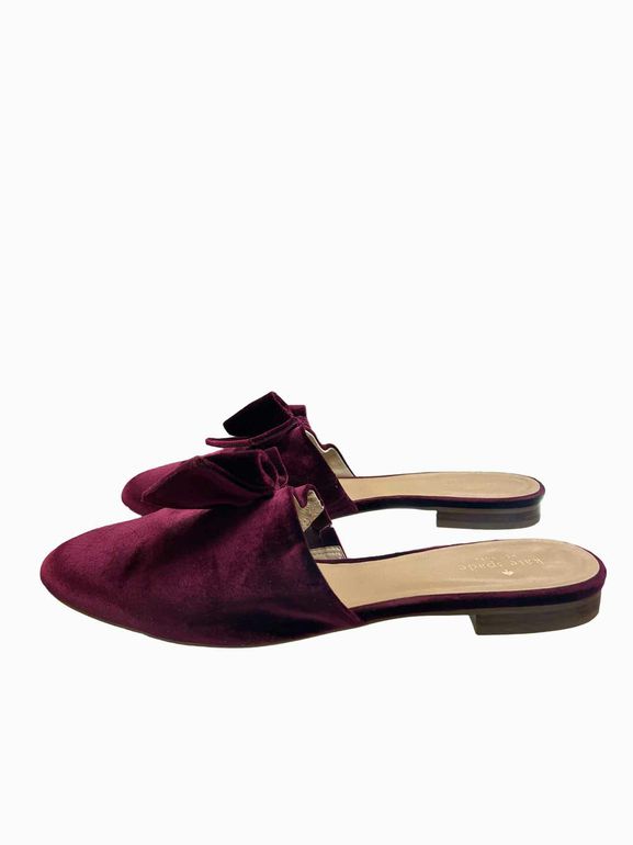 KATE SPADE BORDEAUX VELVET BOW MULE SIZE: 11