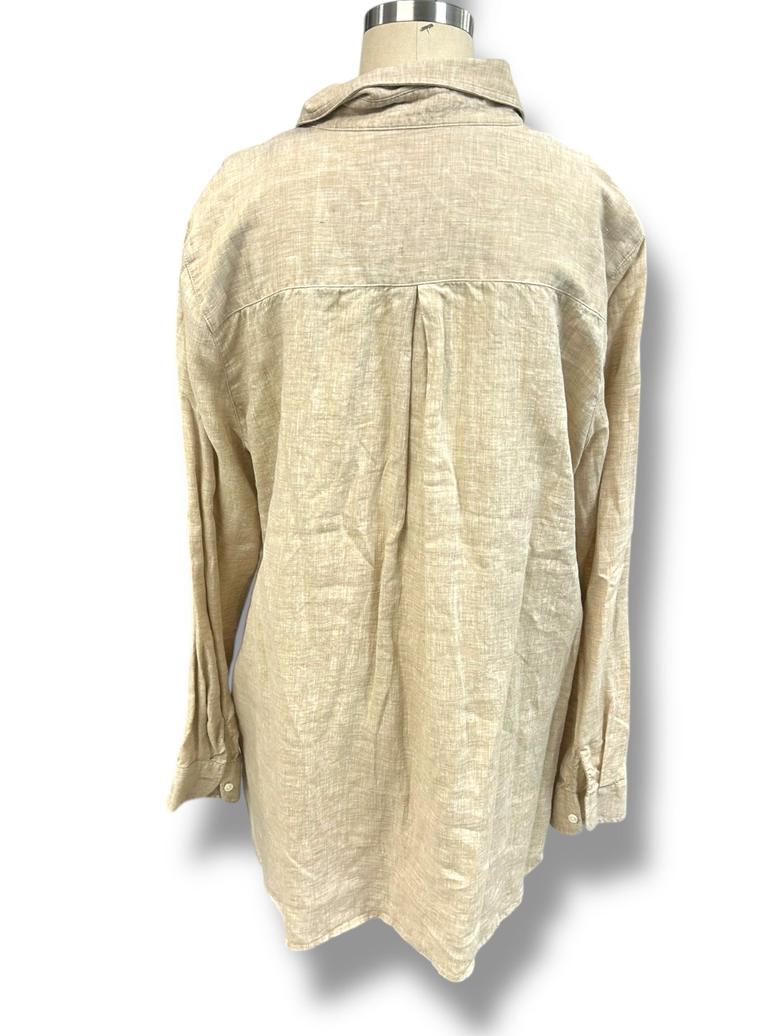 JMCLAUGHLIN BRITT 100% LINEN BUTTON DOWN TAN LIGHTWEIGHT SHIRT SIZE XXL