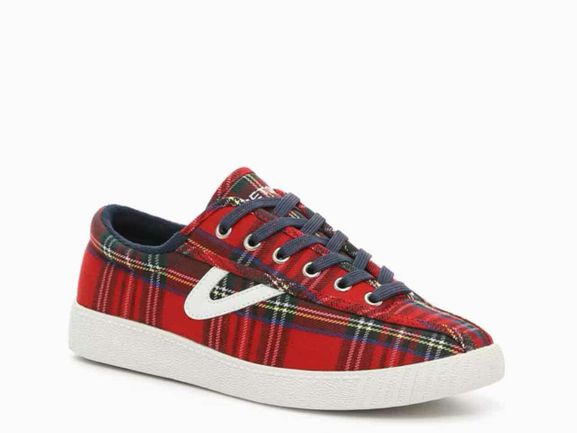 TRETORN NYLITE CLASSIC TARTAN SNEAKERS SIZE: 8.5