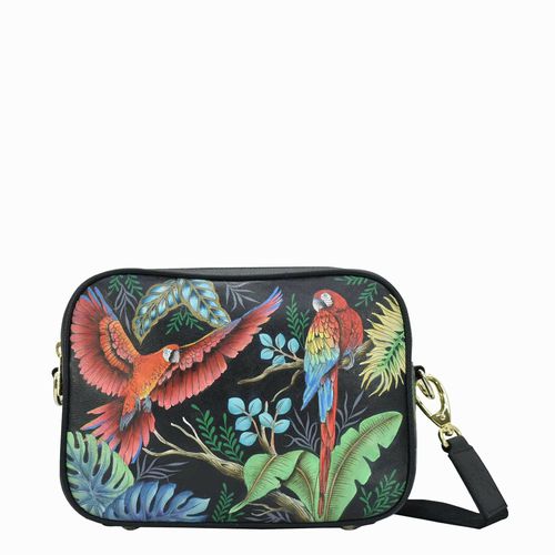 ANUSCHKA  HANDPAINTED TWIN TOP MESSENGER CROSSBODY