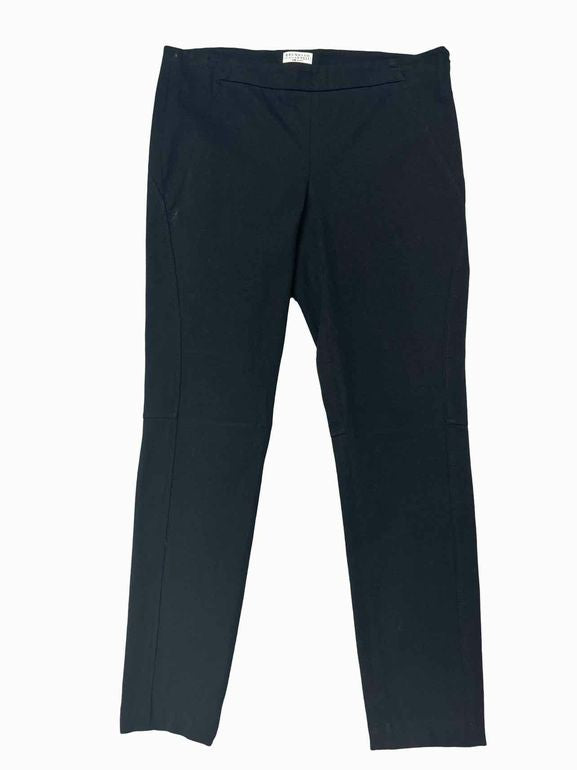 BRUNELLO CUCINELLI BLACK STRETCH COTTON BLEND PULL ON PANT SIZE: 6