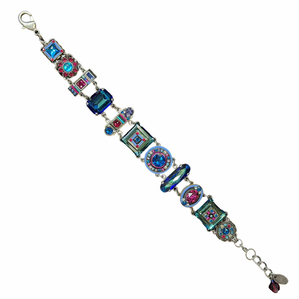 FIREFLY "LA DOLCE VITA" #3036-MC SWAROVSKI & CZECH GLASS SILVER PLATED BRACELET