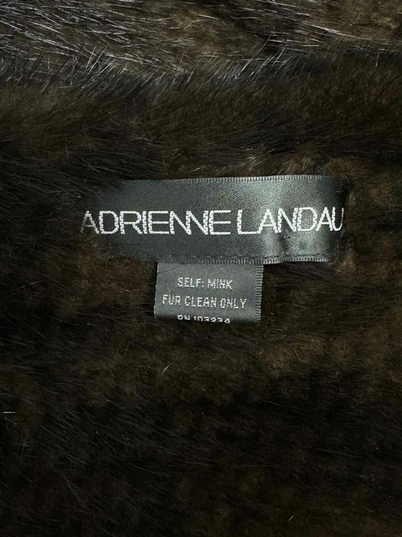 ADRIENNE LANDAU AUTHENTIC MINK FUR INFINITY BROWN SCARF