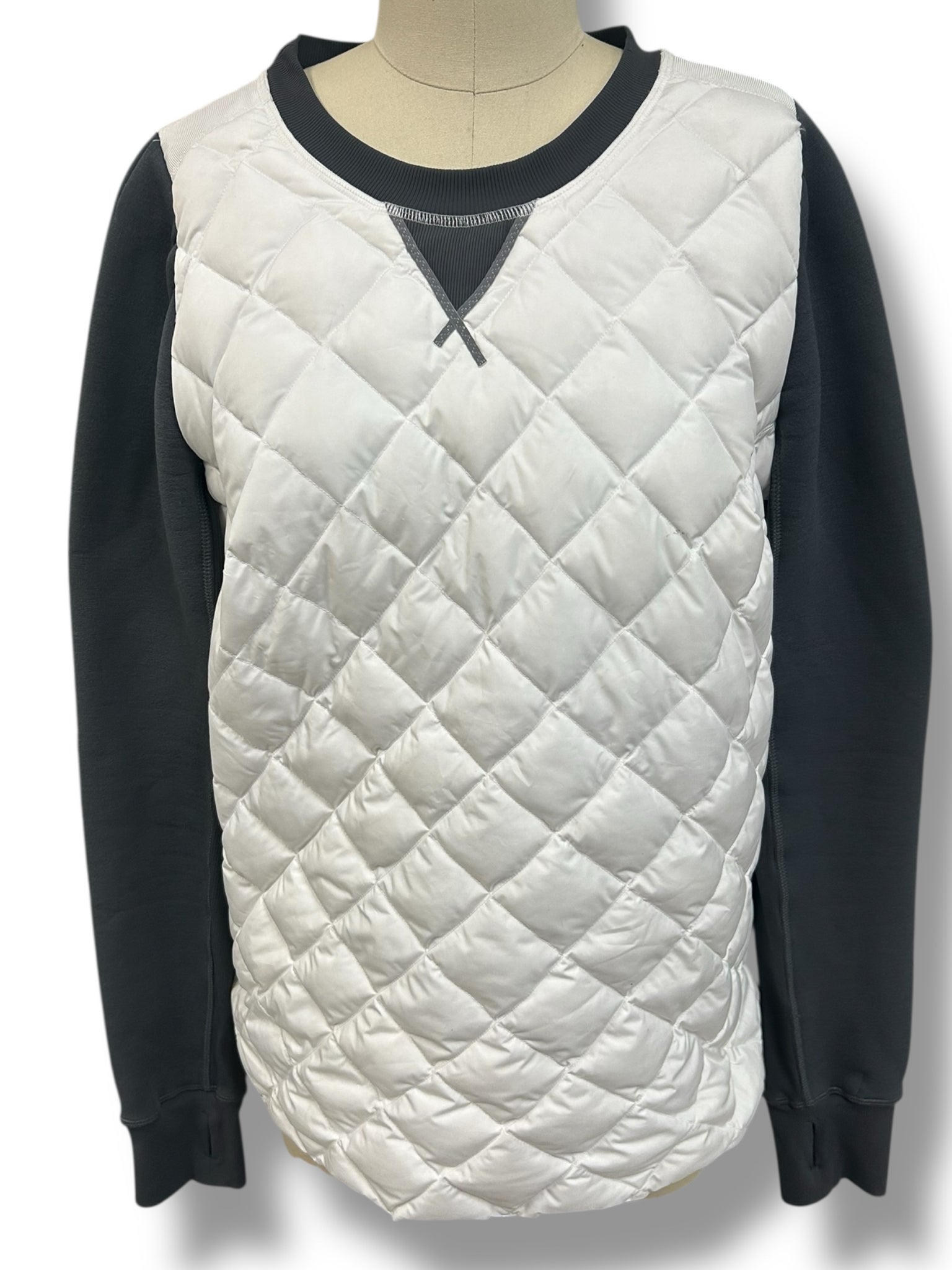 LULULEMON FLUFF OFF CREWNECK PULLOVER WHITE SOOT SIZE 12