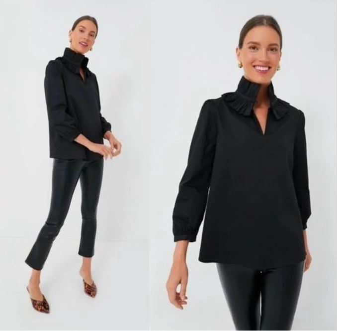 TUCKERNUCK RUFFLE NECK BOUVIER BLOUSE SIZE: XXXL