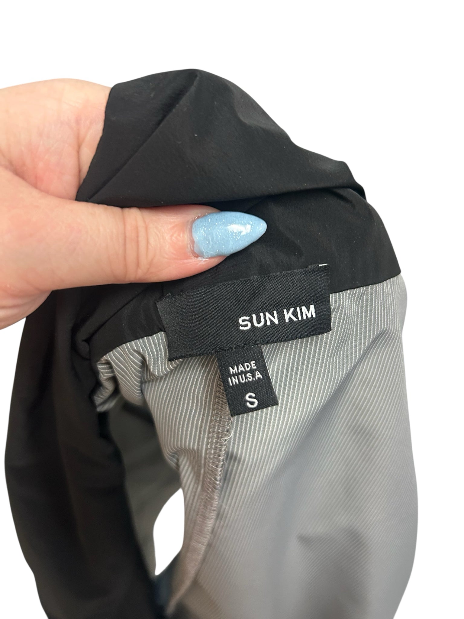 SUN KIM RAPHAEL JACQUARD VEST TOPPER GRAY PINSTRIPE SIZE SMALL