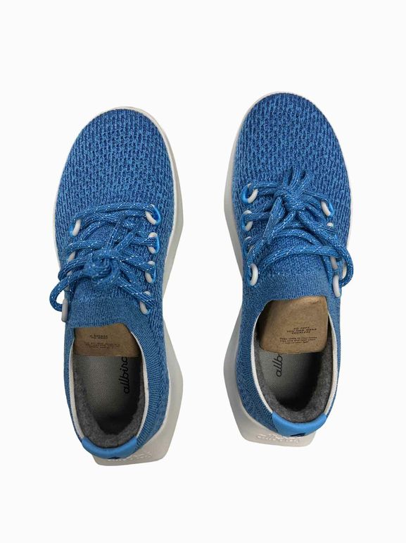 ALLBIRDS NIB TREE DASHER 2 IN BUOYANT BLUE BLIZZARD SIZE: 9.5