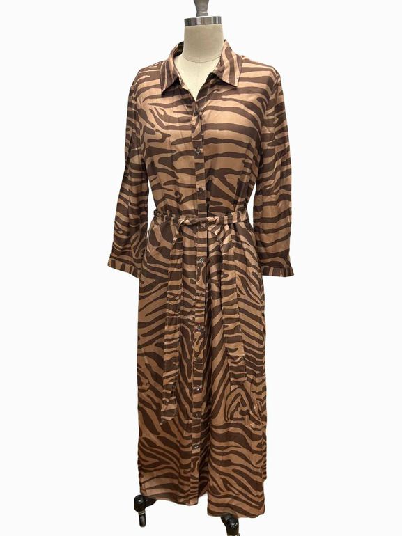 J MCLAUGHLIN  NWT PALOMA SILK DRESS IN BENGAL ROW SIZE: L