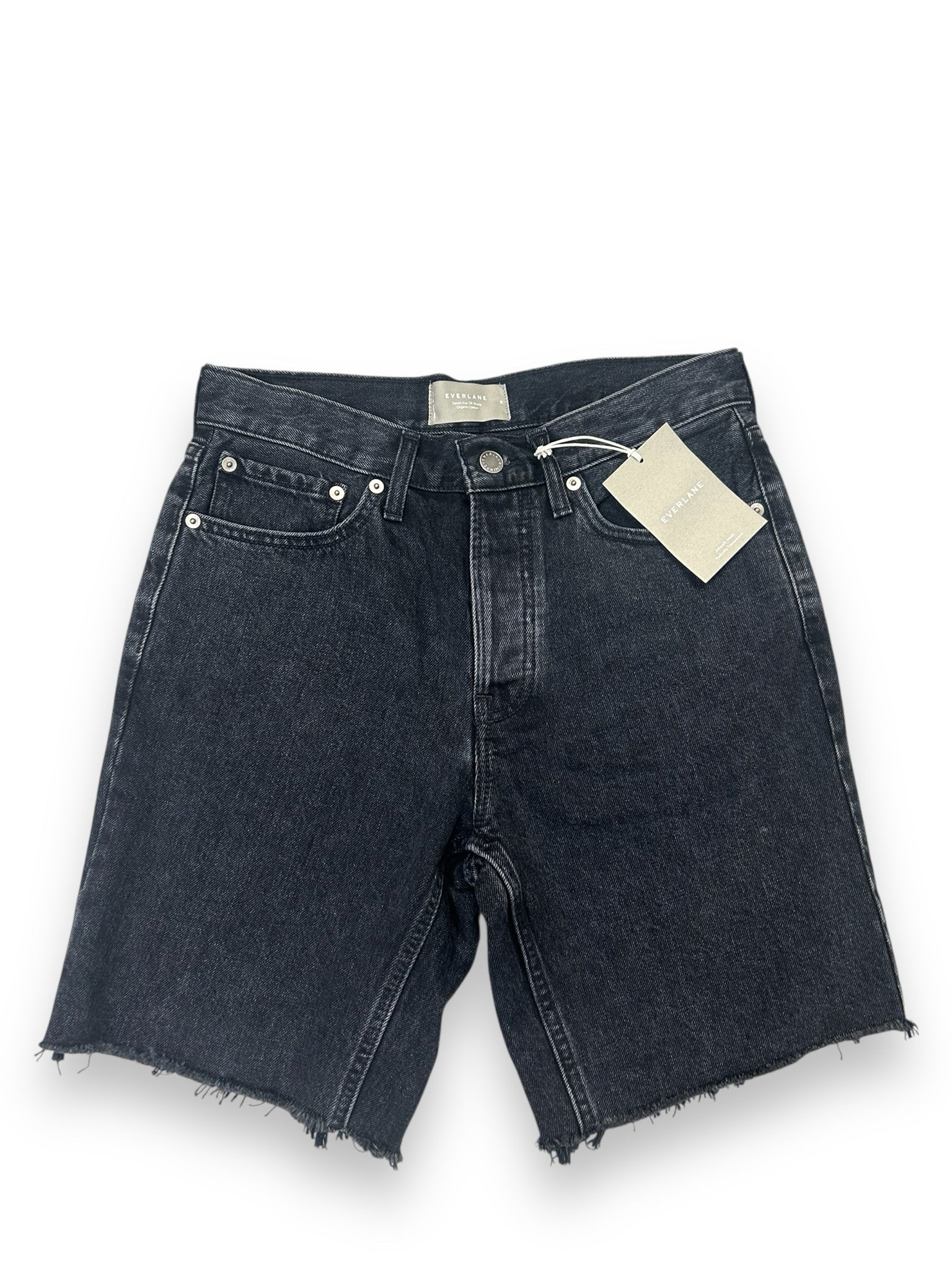 NWT EVERLANE BLACK DENIM CUT OFF SHORTS SIZE 28