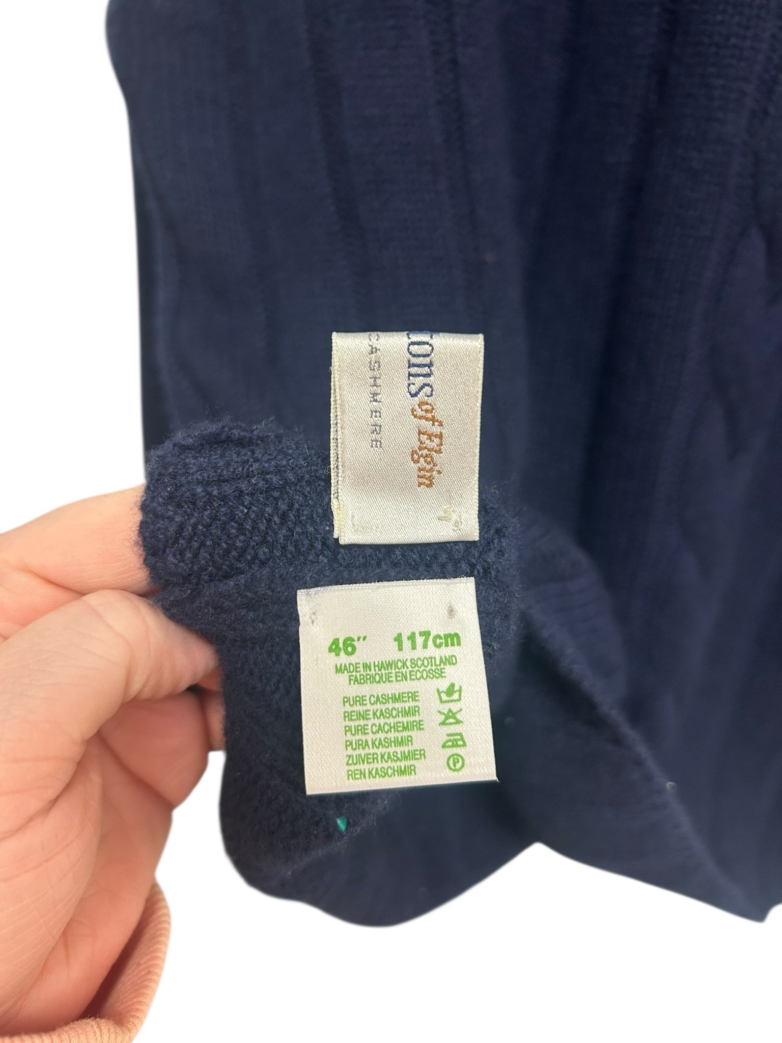 JOHNSTONS OF ELGIN 100% CASHMERE CABLE KNIT TURTLENECK NAVY  SWEATER SIZE XXL