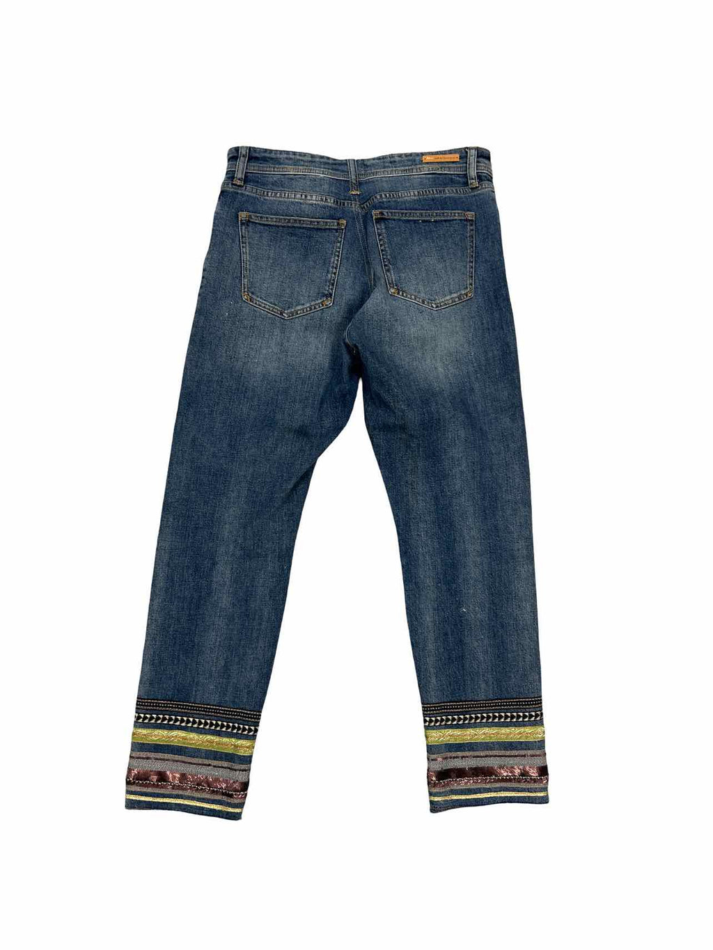 ANTHROPOLOGIE PILCRO & THE LETTERPRESS EMBELLISHED SLIM FIT DENIM SIZE: 28