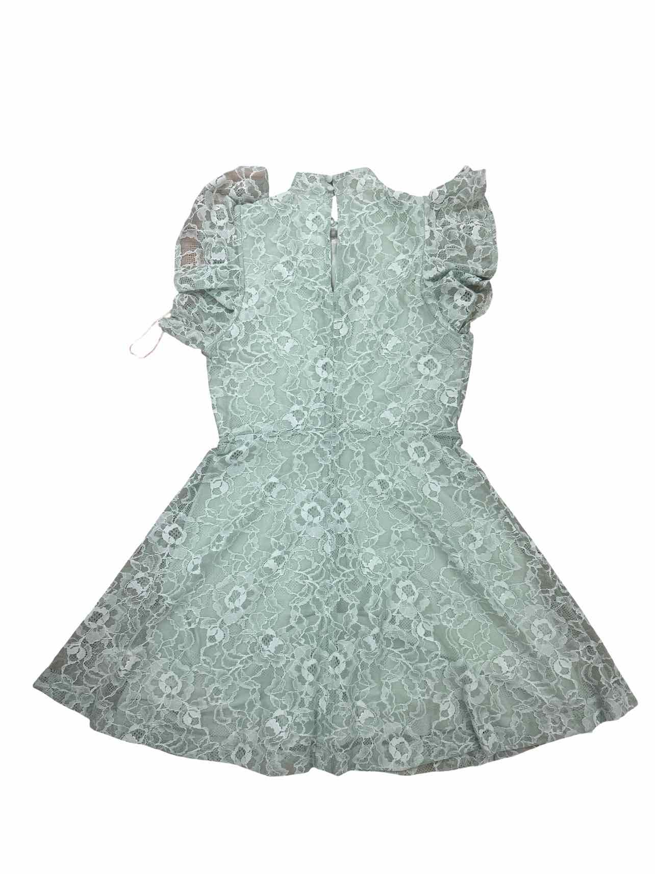ANTHROPOLOGIE NWT MAEVE LACE RUFFLE SLV FIT FLAIR DRESS SIZE: S