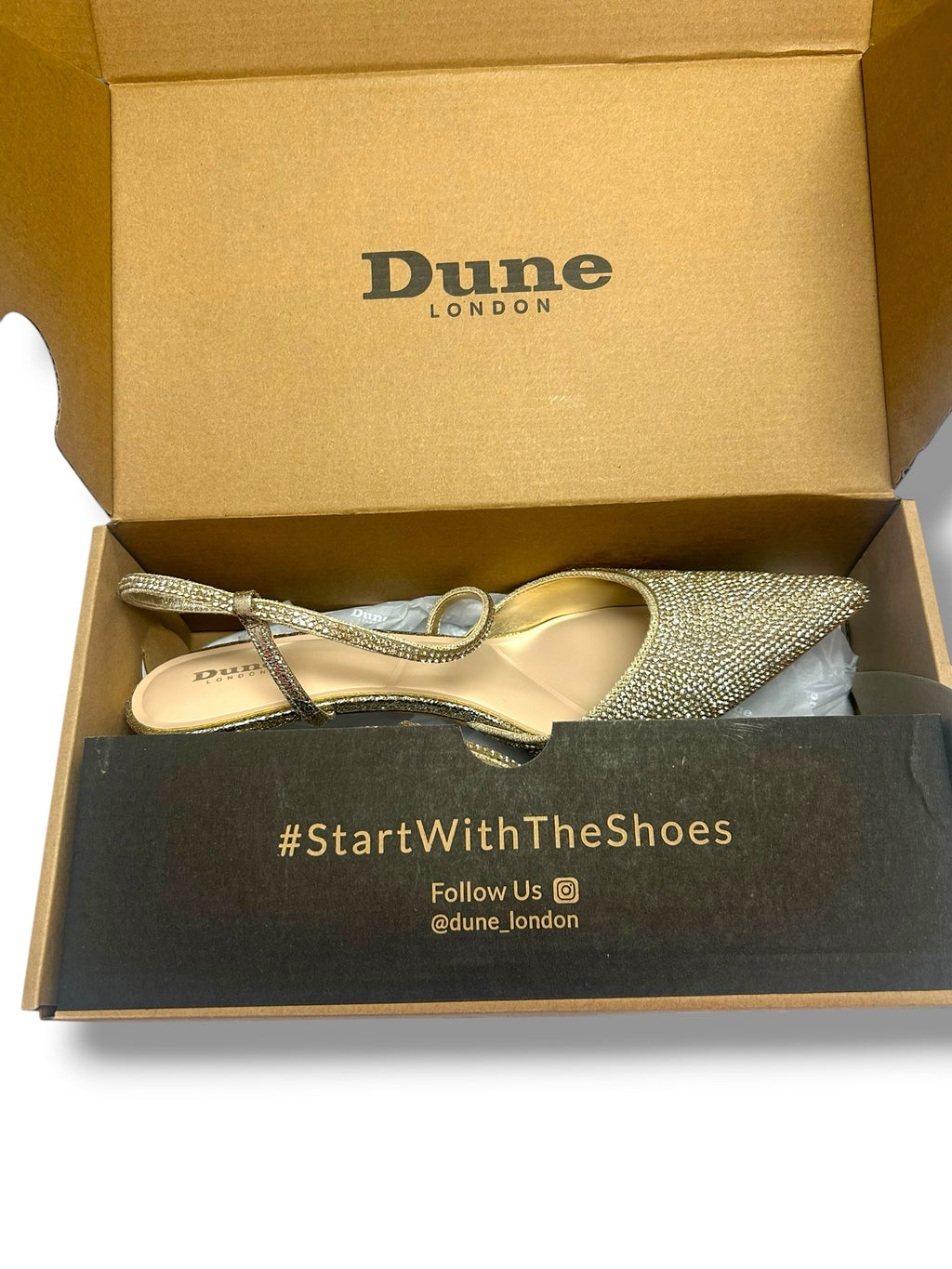NEW IN BOX DUNE LONDON COMPETITIVE KITTEN HEEL GOLD PUMPS SIZE 11