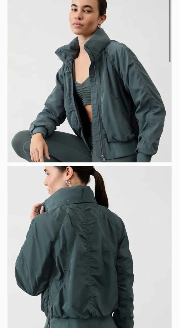 ATHLETA JETSET BOMBER ZIP-UP SIZE: L