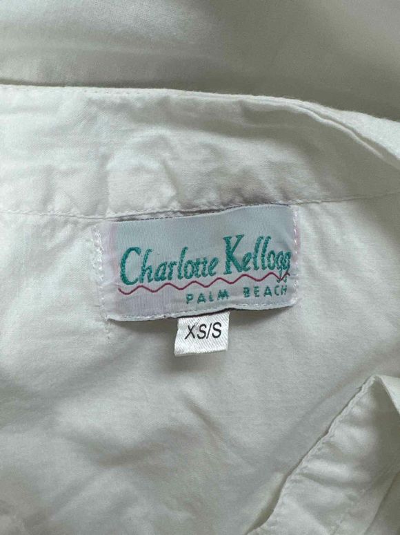 charlotte kellogg STELLA EMBROIDERED BUTTON UP WHITE DRESS SIZE XS/S