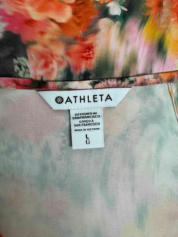 ATHLETA REFINED ZEPHYR TANK IN RENEWED BLOOM SPRING SIZE L