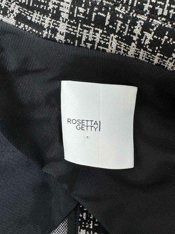 ROSETTA GETTY NEW! ETCHED PATTERN BLACK BLAZER JACKET SIZE M