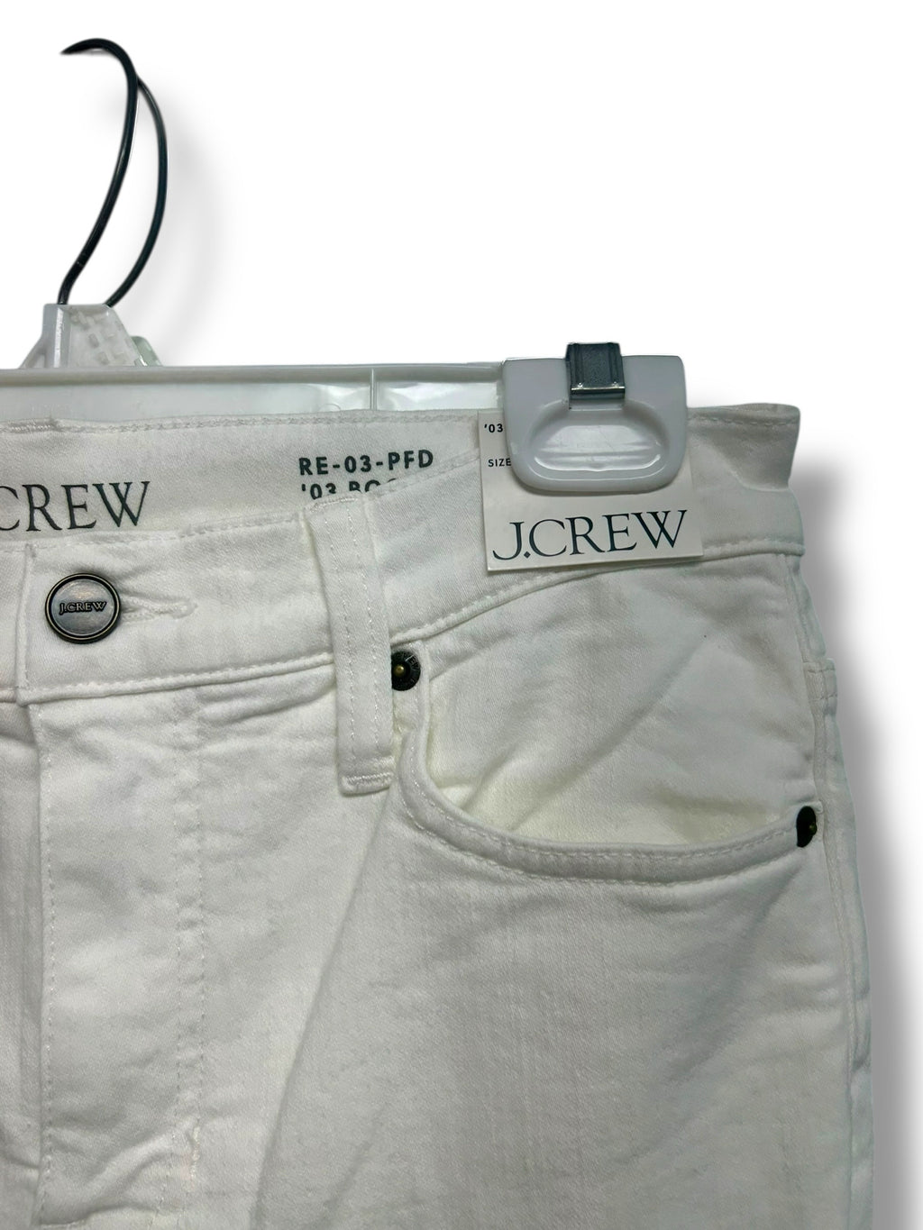 NWT J.CREW '03 BOOTCUT WHITE DENIM JEANS STRETCH SIZE 26